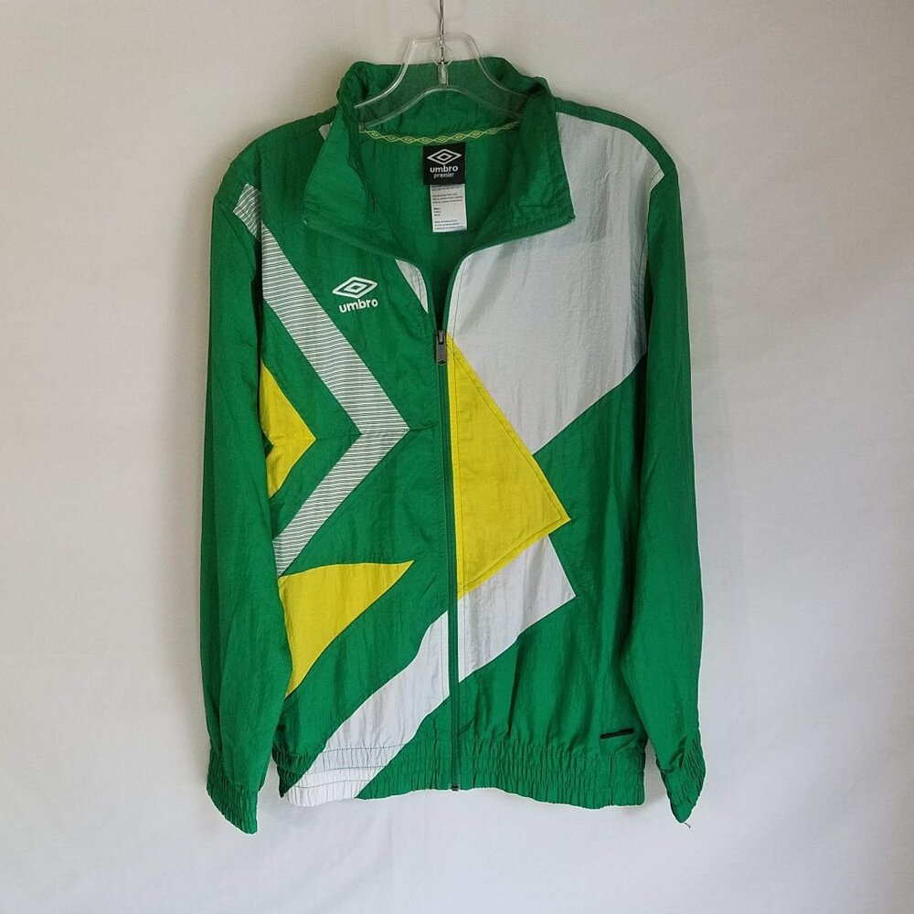 VTG '90s Umbro Premier Full Zip Windbreaker Jacket Green Men's Size Small
